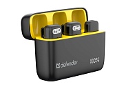 Микрофон петличный DEFENDER Talky-139 wrls, черный, кейс,на прищепке, 2шт Чёрный