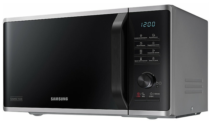 Микроволновая печь Samsung MS23K3515AS (23 л, 800 Вт, переключатели поворотный механизм, кнопки, дисплей, серебристый)