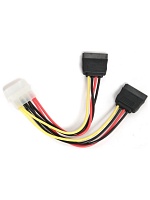 Кабель питания Molex - SATA (x2) ExeGate EX-CC-SATA-PSY (Molex 4pin/2xSATA15pin, 0,15м)