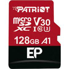Память micro Secure Digital Card 128Gb class10 PATRIOT / +адаптер 100/80 MB/s EP Series UHS-I U3 V30 A1 [PEF128GEP31MCX]