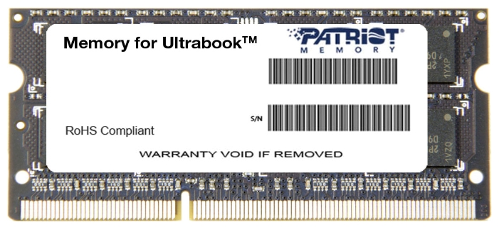 ddr3 sodimm 4gb 1600mhz patriot 1.35v psd34g1600l81s