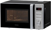 Микроволновая печь KRONA QUANTUM 44 BL/IX (20 л, 800 Вт, переключатели кнопки + поворотный механизм, нерж. сталь/черный)