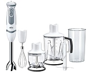 Блендер Braun MQ5245WH (1000 Вт/ скоростей 21/ турборежим/ венчик, 2X измельчитель, стакан) 