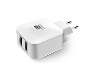 Сетевое зарядное устройство Borasco 2USB, 2,1A , белое Белый