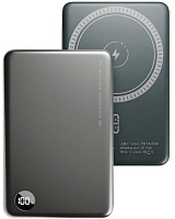 Портативная батарея OLMIO QM-16 (20W PD/ 15W wireless) 10000мАч, серая, металл серый