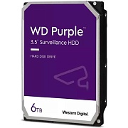 Жесткий диск  6000Gb WD 256Mb SATA WD64PURZ Purple  для систем наблюдения  