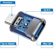 Переходник USB Type-C - USB 3.0 KS-is (KS-388), вилка - розетка, cкорость передачи: до 5 Гб/сек