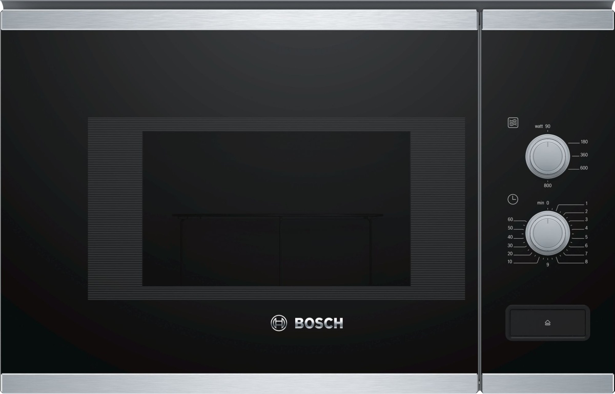RFB Микроволновая печь встраиваемая Bosch BFL520MS0 (Serie4 / черный/нерж / 20л / ширина - 59,4 см / 800Вт)