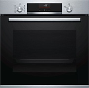 Духовой шкаф Bosch HBA5560S0 (Serie6 / 71 л / до 275 °C / Нерж. сталь + Чёрное стекло / Гриль / Телескоп. напр. (x1) / EcoClean Direct (полный) / A) Нержавеющая сталь
