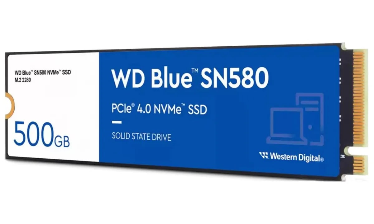 Жесткий диск SSD M.2 500GB WD Blue SN580 R4000/W3600 Mb/s  PCIe Gen4 x4 WDS500G3B0E 300 TBW