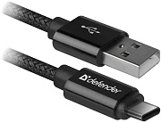 Кабель Defender USB09-03T PRO Type-C - USB, 1м, Черный