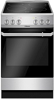 Плита электрическая Hansa FCCX580009 (Нерж. сталь / духовка - 62 л / 4 конфорки (1,7/1,2/1,2/1,7кВт) / SteamClean / Мощность - 5,8кВт)
