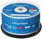 Диск DVD+R CROMEX, 4,7 Gb, 16x, Cake Box (упаковка на шпиле), 513775 продажа по штучно в розничной сети