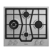 Поверхность газовая Hotpoint HGMTS 643 W IX (Нерж. сталь /чугун. решетки /4 конфорки(1,75/1,0/3/5 кВт) /WOK/ Flame Control / газконтр. / электропод.)