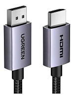 Кабель Displayport - HDMI Ugreen DP 125 (35843), DP v1.2, HDMI v1.4 4K@30Hz, вилка-вилка, длина - 3 метра