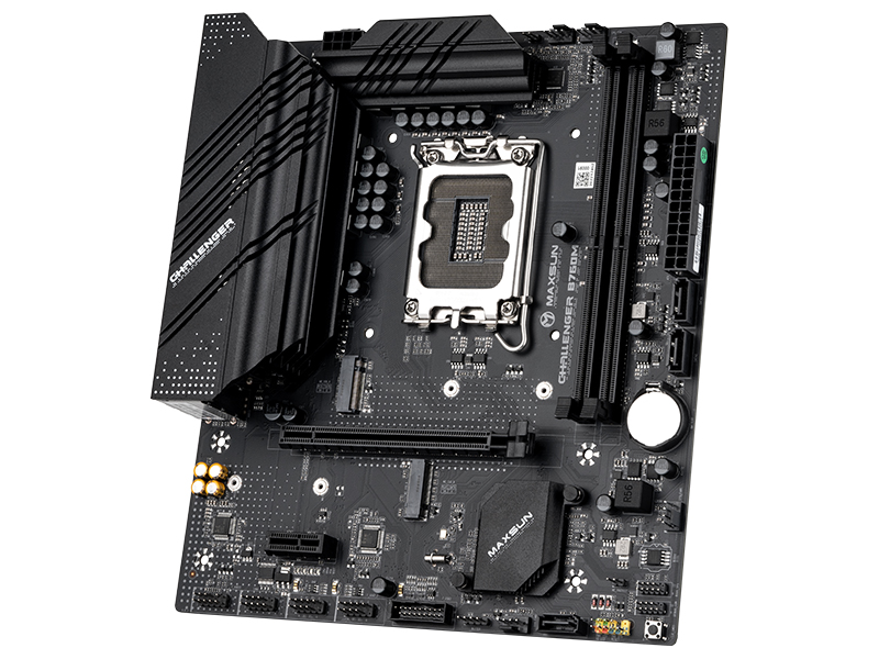Материнская плата MAXSUN MS-Challenger B760M-F /LGA 1700, Intel B760, 2xDDR4, 1xM2, 3xSATA, HDMI+VGA, Micro-ATX/ (батарея CR2032 не установлена)