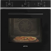 Духовой шкаф Smeg SF64M3PZB (65 л / до 250 °C / Чёрный / Рельефные направляющие / А)
