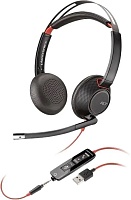 Проводные наушники Plantronics Poly Blackwire C5220, (Stereo, jack 3.5/ USB-A), Черные 