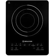 Плитка индукционная Brayer BR2800 (1 конфорка / Стеклокерамика / 2200Вт / черный)