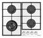Поверхность газовая Hansa BHKW6718511 (Белое стекло / чугун. решетки / 4 конфорки (1,8/1,0/1,8/3,5WOK кВт) / газконтроль / эл.поджиг)
