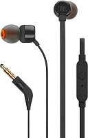 Проводные наушники с микрофоном JBL T110, (кабель 1.2 м), чёрный