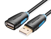 Удлинитель USB 2.0 AM - USB 2.0 AF Vention (CBCBJ), вилка-розетка, скорость передачи до 480 Мбит/с, длина - 5 метра