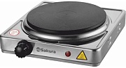 Плитка электрическая Sakura ПЭ-01Н (1 конфорка/ чугун/ дисковый нагреватель/ мощность 1000 Вт/ нержавеющая сталь)