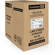 Кабель FTP 4 пары кат.5e ExeGate медь, 26AWG, экран, бухта 305м, серый, PVC 