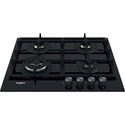 Поверхность газовая Whirlpool AKT 6465/NB1 (Чёрная / 4 конфорки / Чугунные решетки / Закаленное стекло / Электроподжиг / Газ контроль) Чёрный