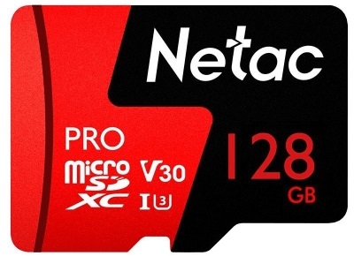 Память micro Secure Digital Card 128Gb class10 V30 UHS I U3 Netac / c адаптером SD [NT02P500PRO-128G-R]