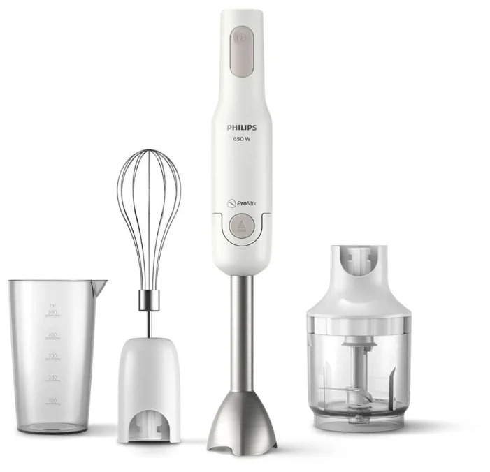 Блендер Philips HR2536/00 (650 Вт/ скоростей 1/ венчик, измельчитель, стакан)