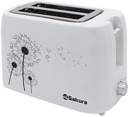 Тостер Sakura SA-7608W (750 Вт/ тостов - 2/ поддон для крошек/ белый)