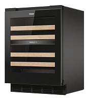 Винный шкаф Haier HUC44GDEH1 (Высота - 81,6 см / 44 бутылки / 5 полок / Wi-Fi + BLE / А++) Чёрный