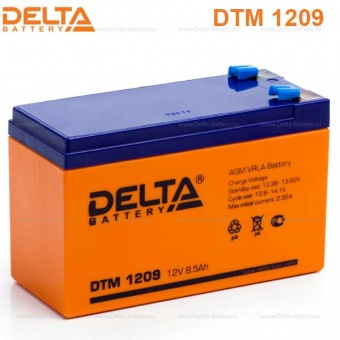 Батарея 12V/ 9,0Ah DELTA DTM 1209 клеммы F2,срок службы 6 лет