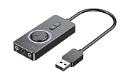 Внешняя звуковая карта Vention (CDRBB) usb 2.0 /3 порта Jack 3,5 Vention с регулятором громкости для наушников, для компьютера, ноутбука, пк