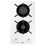 Поверхность газовая Hansa BHKW310300 (Белое стекло / чугун. решетки / 2 конфорки (1,0/2,8кВт) / газконтроль / эл.поджиг)