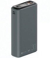 Портативная батарея OLMIO QS-30 (22.5W PD/ Quick Charge) 30000мАч, серая, soft-touch
