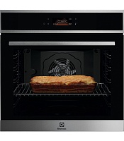 Духовой шкаф Electrolux EOE8P38X (MealAssist 700 / 72 л / до 300°C / Чёрное стекло+нерж.стал / Пиролиз / телескопич. напр.(x1) / Термощуп / SoftClose)