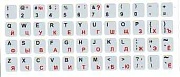 Наклейки на клавиатуру Англ./Рус (непрозрачные, белые, буквы: англ-черные, русс.-красные) 