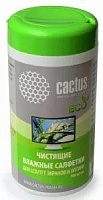 Чистящие салфетки в пластиковой тубе Cactus 100шт для  экранов и оптики  (CS-T1001) * срок
