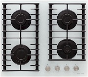 Поверхность газовая KRONA HAGEL 60 WH (Белый / 4 конфорки / (1,7/1,7/2,8/1,0) кВт / закаленное стекло / чугун. реш. / газ-контроль / электроподжиг)