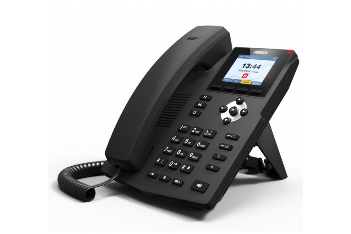 IP-телефон Fanvil X3SP офисный, черный, 2 аккаунта, цветной ЖК экран, POE