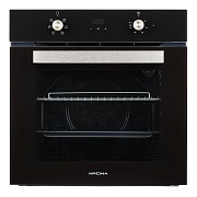 Духовой шкаф KRONA REGINA 60 BL (72 л / до 260 °C / Чёрное стекло / Традиционная очистка / Гриль / Рельефные направляющие / А)
