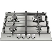 Поверхность газовая Whirlpool TKRL 661 IX (Нерж. сталь / 4 конфорки / Чугунные решетки / Электроподжиг / Газ контроль / WOK) Нержавеющая сталь