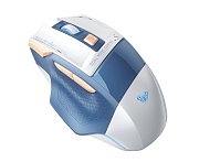 Игровая проводная/беспроводная мышь AULA SC550, 4800dpi, Белый+Голубой 