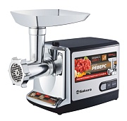 Мясорубка Sakura SA-6419BK (2000 Вт/ 2 кг/мин/ реверс/ металл) 