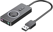 Внешняя звуковая карта Vention (CDRBB) usb 2.0 /3 порта Jack 3,5 Vention с регулятором громкости для наушников, для компьютера, ноутбука, пк