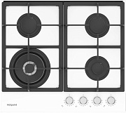 Поверхность газовая Hotpoint HGS 62F/WH (Белое стекло /чугун. решетки /4 конфорки(1,75/1,0/1,75/5 кВт) /WOK/ Flame Control / газконтр. / электропод.)