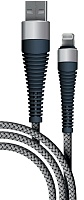 Кабель Borasco Fishbone Lightning - USB, 3A, 1 метр, серый (38508) Серый