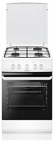 Плита газовая Hansa FCGW510009D1 (Белая / духовка - 58 л / 4 газовые конфорки / эмал. решетки / металл. крышка / газконтроль духовки)